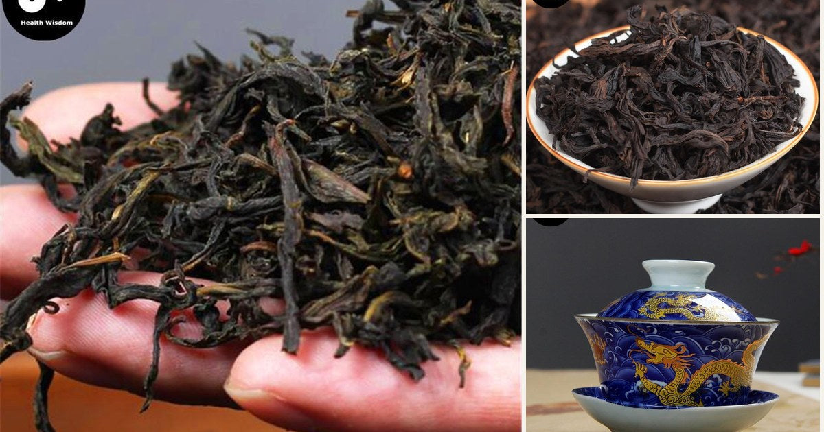 Oolong tea dry leaves with dragon gaiwan