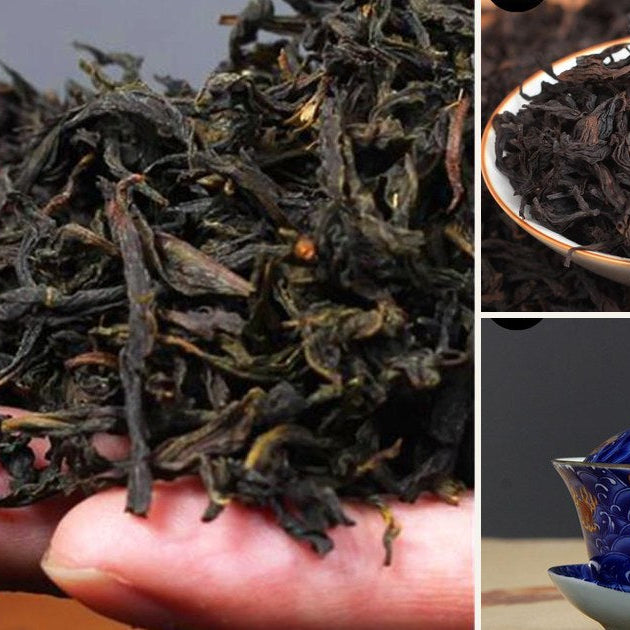 Oolong tea dry leaves with dragon gaiwan