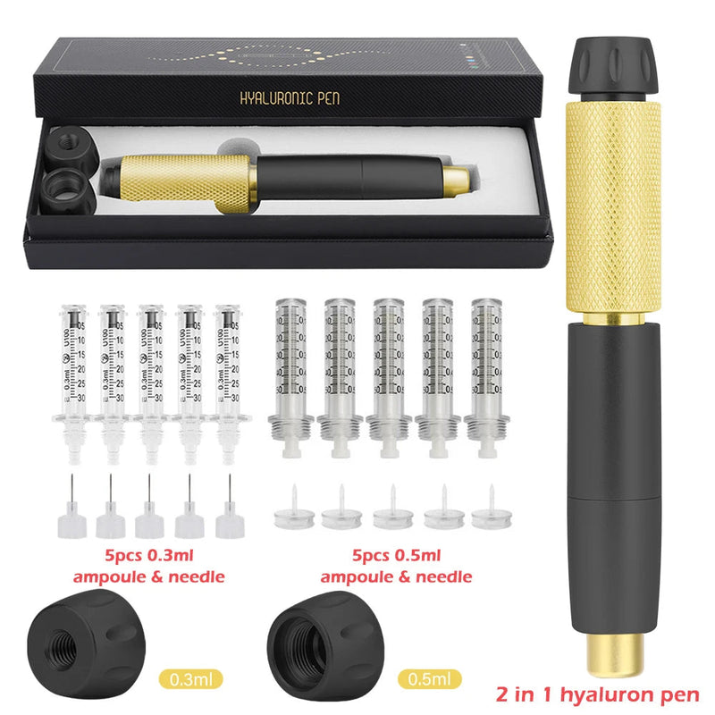 0.3/0.5ML Hyaluron Acid Pen Reduce Blemishes Wrinkles Thickening Lips Hyaluronic Acid Syringe Atomizer Adjustable Pressure Pen-Health Wisdom™