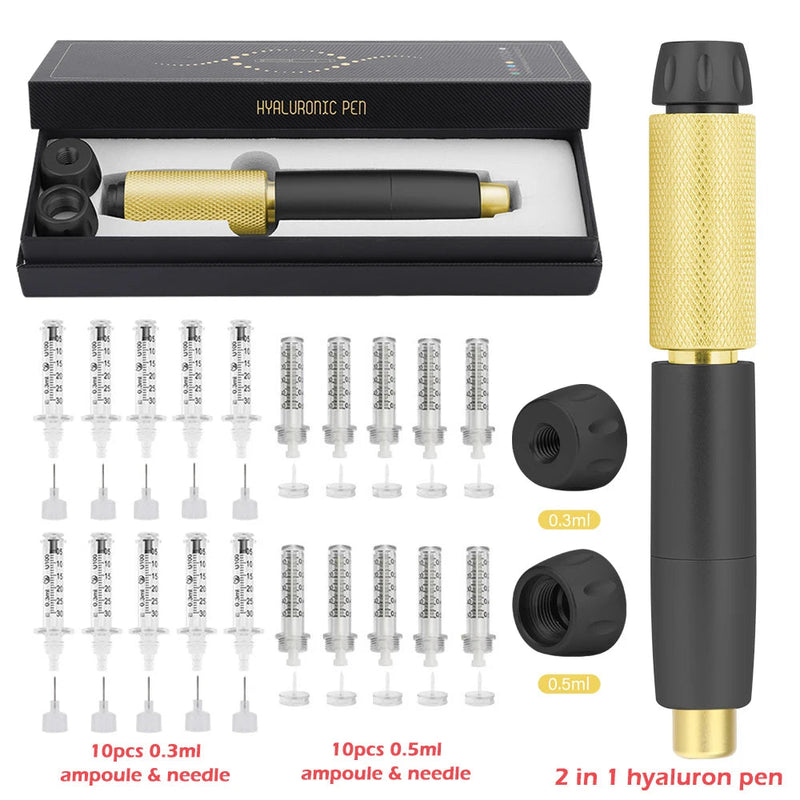 0.3/0.5ML Hyaluron Acid Pen Reduce Blemishes Wrinkles Thickening Lips Hyaluronic Acid Syringe Atomizer Adjustable Pressure Pen-Health Wisdom™