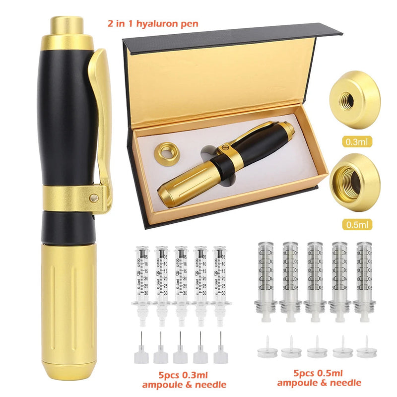 0.3/0.5ML Hyaluron Acid Pen Reduce Blemishes Wrinkles Thickening Lips Hyaluronic Acid Syringe Atomizer Adjustable Pressure Pen-Health Wisdom™