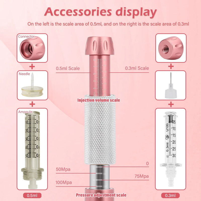 0.3/0.5ML Hyaluron Acid Pen Reduce Blemishes Wrinkles Thickening Lips Hyaluronic Acid Syringe Atomizer Adjustable Pressure Pen-Health Wisdom™