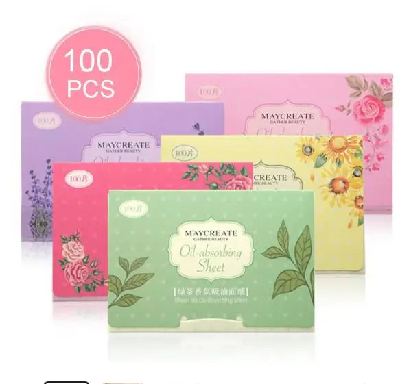 100 Pcs Portable Oil Blotting Sheets 4 Colors Facial Oil-Absorbing Paper Oil Control Face Skin Care Products For Men And Women-Health Wisdom™