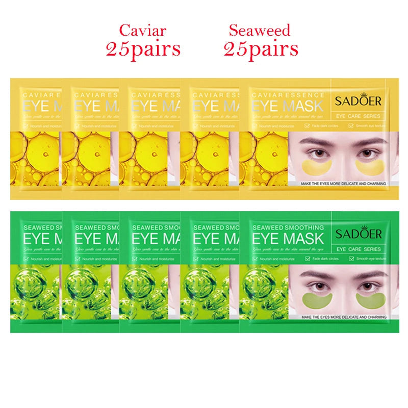 100Pcs=50Pairs Crystal Collagen Eye Mask Moisturizing Anti Dark Circles Anti-wrinkle Sakura Eye Patches Skin Care for Eyes-Health Wisdom™