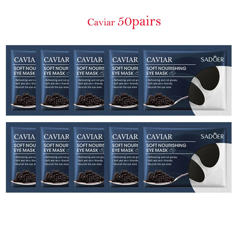 100Pcs=50Pairs Crystal Collagen Eye Mask Moisturizing Anti Dark Circles Anti-wrinkle Sakura Eye Patches Skin Care for Eyes-Health Wisdom™