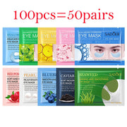 100Pcs=50Pairs Crystal Collagen Eye Mask Moisturizing Anti Dark Circles Anti-wrinkle Sakura Eye Patches Skin Care for Eyes-Health Wisdom™