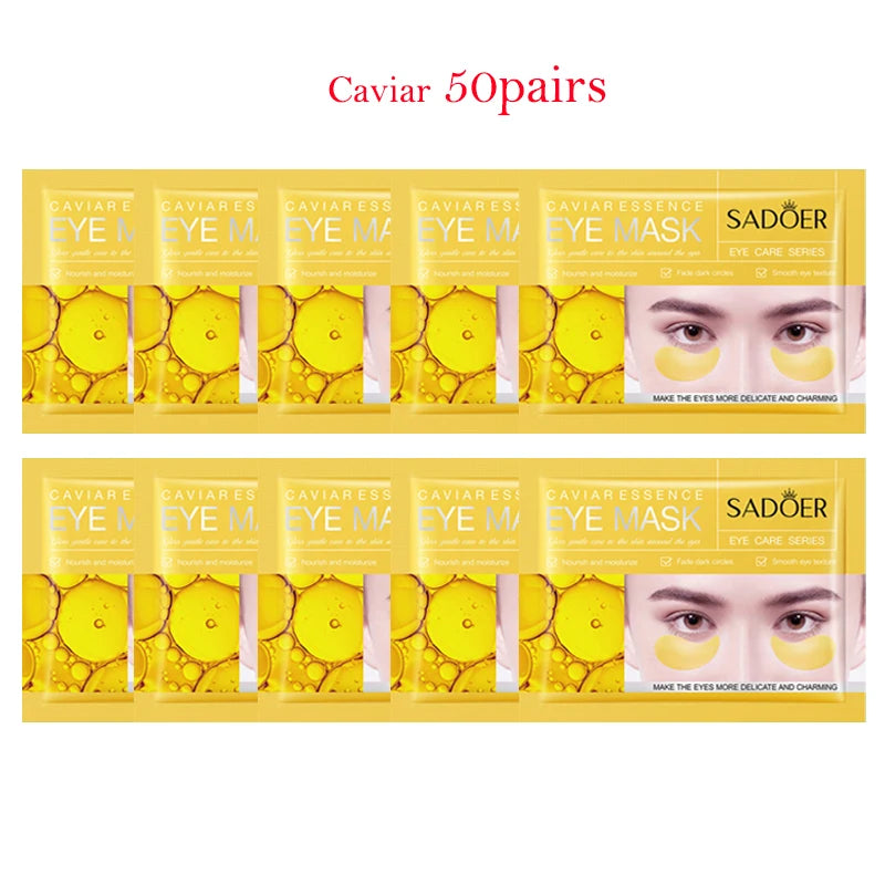 100Pcs=50Pairs Crystal Collagen Eye Mask Moisturizing Anti Dark Circles Anti-wrinkle Sakura Eye Patches Skin Care for Eyes-Health Wisdom™