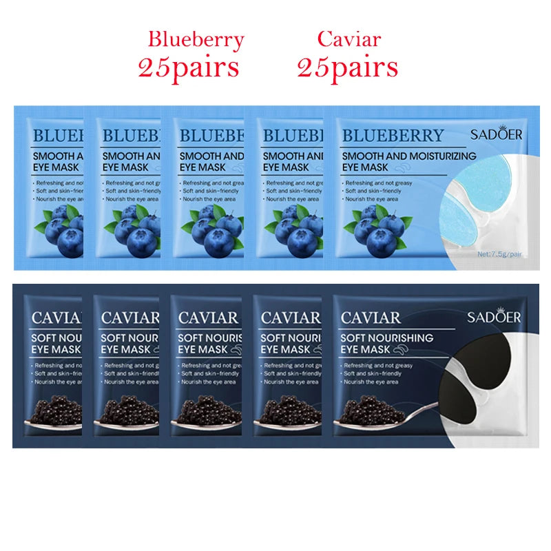 100Pcs=50Pairs Crystal Collagen Eye Mask Moisturizing Anti Dark Circles Anti-wrinkle Sakura Eye Patches Skin Care for Eyes-Health Wisdom™