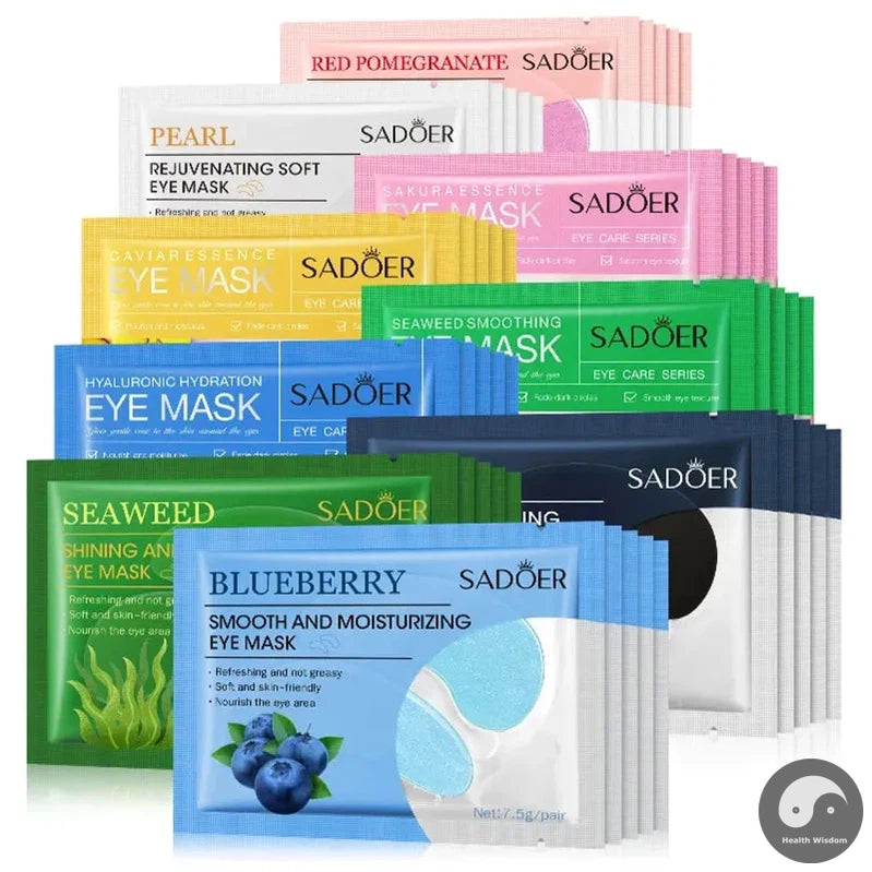 100Pcs=50Pairs Crystal Collagen Eye Mask Moisturizing Anti Dark Circles Anti-wrinkle Sakura Eye Patches Skin Care for Eyes-Health Wisdom™