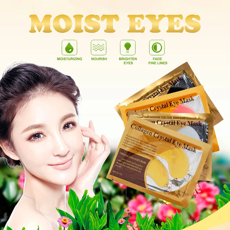100Pcs=50Pairs Gold Collagen Crystal Eye Mask Anti Wrinkle Eye Patches Moisturizing Nourishing Anti Aging Eyes Care for Beauty-Health Wisdom™