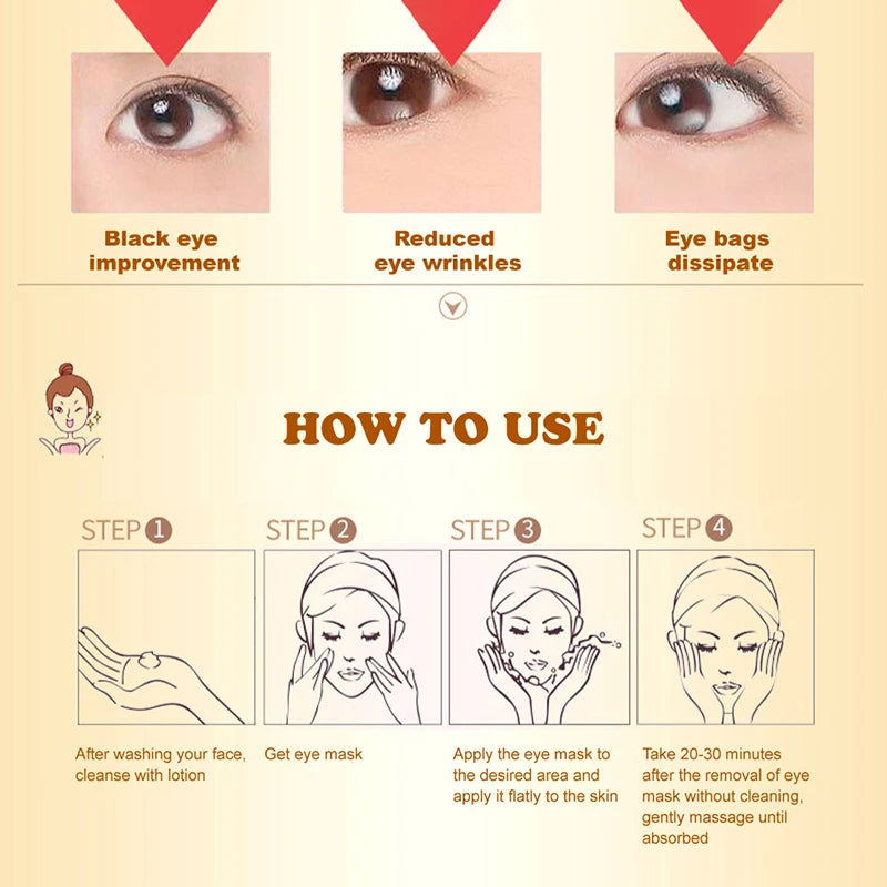 100Pcs=50Pairs Gold Collagen Crystal Eye Mask Anti Wrinkle Eye Patches Moisturizing Nourishing Anti Aging Eyes Care for Beauty-Health Wisdom™