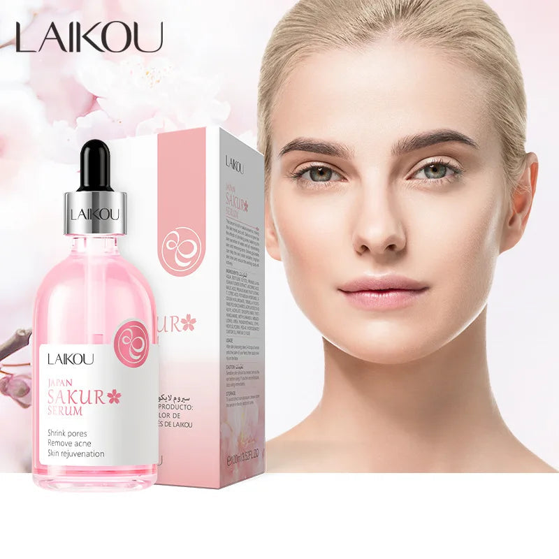 100ml LAIKOU Sakura Serum Vitamin C Essence Moisturizing Anti Wrinkles Whitening Face Serum Beauty Facial Skin Care Products-Health Wisdom™