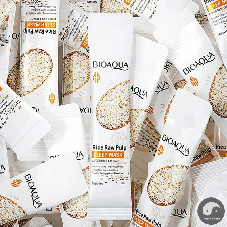 100pcs BIOAQUA Rice Raw Pulp Sleeping Masks Anti Wrinkle Anti-aging Moisturizing Whitening Face Mask skincare Sleep Facial Masks-Health Wisdom™