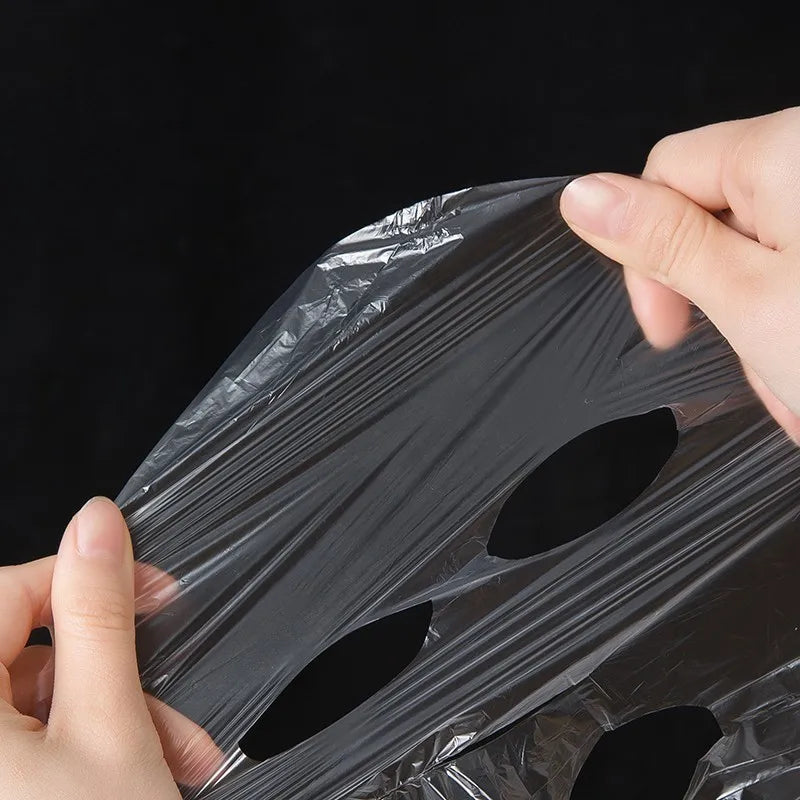 100pcs Disposable Face Mask Paper skincare Plastic PE Film Full Facial Mask Paper Masks Facial Skin Care Beauty Healthy Tools-Health Wisdom™