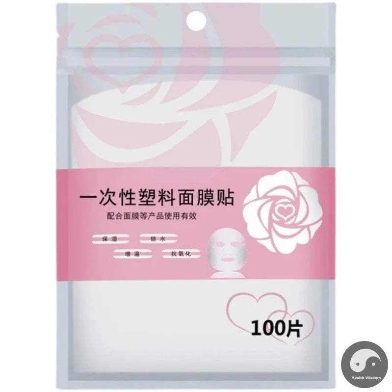 100pcs Disposable Face Mask Paper skincare Plastic PE Film Full Facial Mask Paper Masks Facial Skin Care Beauty Healthy Tools-Health Wisdom™