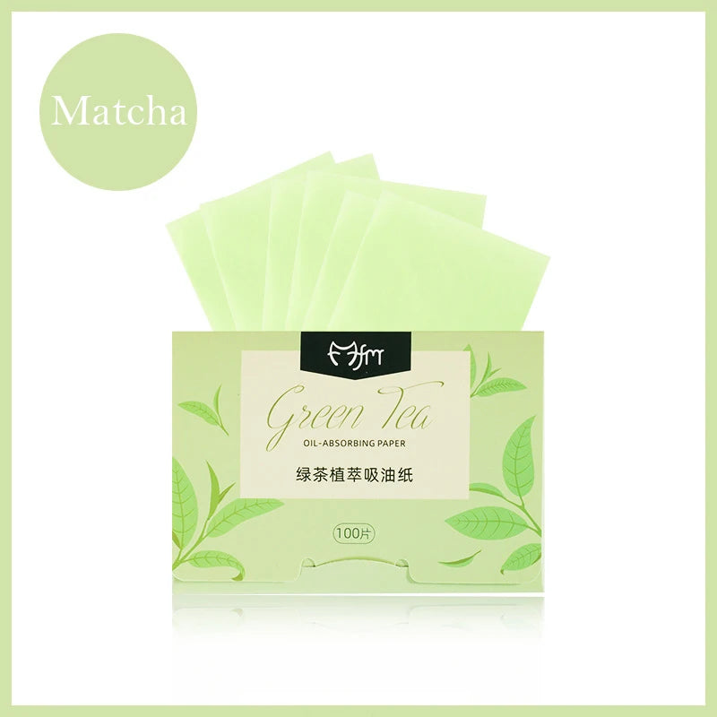 100pcs Facial Absorbent Paper Face Wipes Matcha Anti-grease Paper Oil Absorbing Sheets Cosmetics Makeup Facial Cleaning Tools-Health Wisdom™