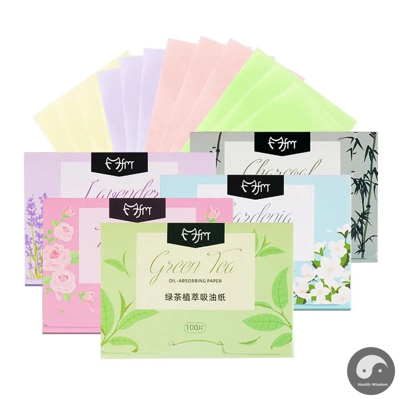 100pcs Facial Absorbent Paper Face Wipes Matcha Anti-grease Paper Oil Absorbing Sheets Cosmetics Makeup Facial Cleaning Tools-Health Wisdom™