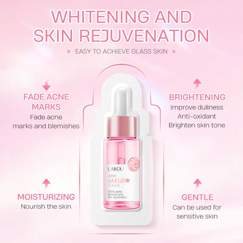 100pcs LAIKOU Sakura Face Serum skincare Moisturizing Brightening Anti Wrinkle Anti-Aging Facial Essence Face Skin Care Products-Health Wisdom™