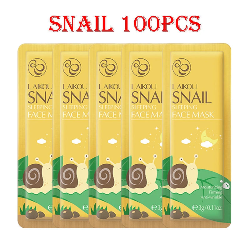 100pcs LAIKOU Sleeping Masks Facial Sakura Snail Seaweed Moisturizing Anti-Aging Whitening Face Mask Creams Masks Skin Care-Health Wisdom™