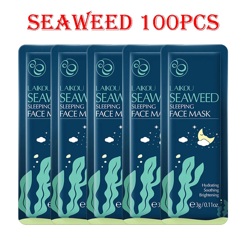 100pcs LAIKOU Sleeping Masks Facial Sakura Snail Seaweed Moisturizing Anti-Aging Whitening Face Mask Creams Masks Skin Care-Health Wisdom™