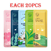 100pcs LAIKOU Sleeping Masks Facial Sakura Snail Seaweed Moisturizing Anti-Aging Whitening Face Mask Creams Masks Skin Care-Health Wisdom™