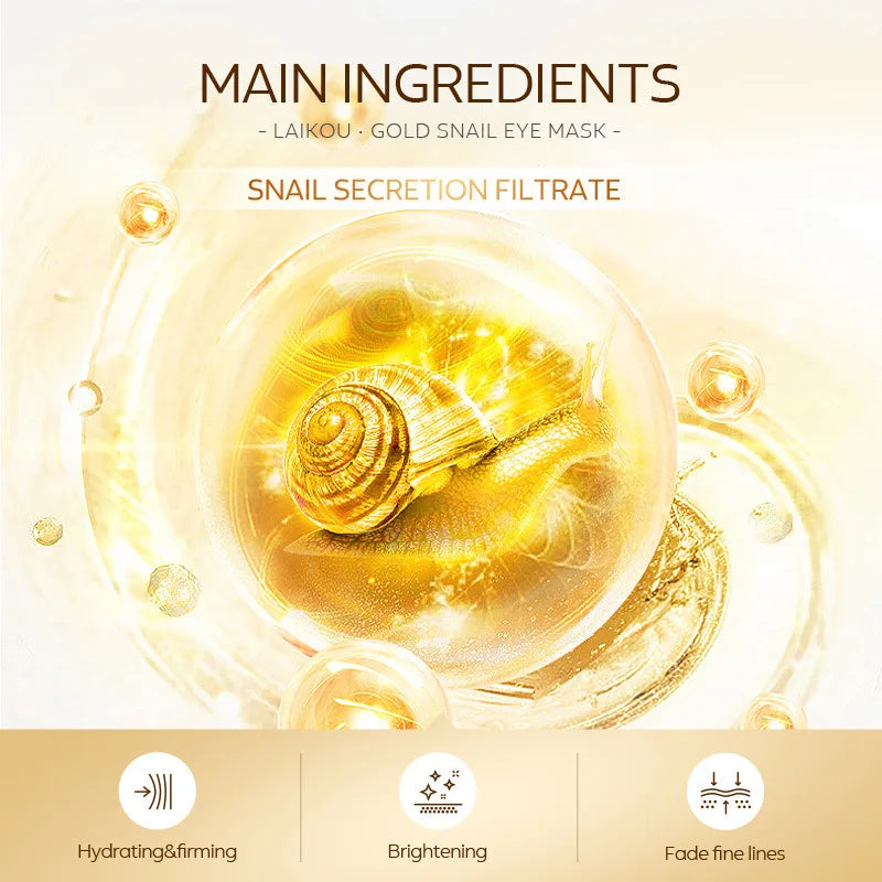 100pcs LAIKOU Snail Crystal Collagen Eye Mask Anti Dark Circles Anti-Wrinkles Moisturizing Eye Patches Eys Skin Care Products-Health Wisdom™