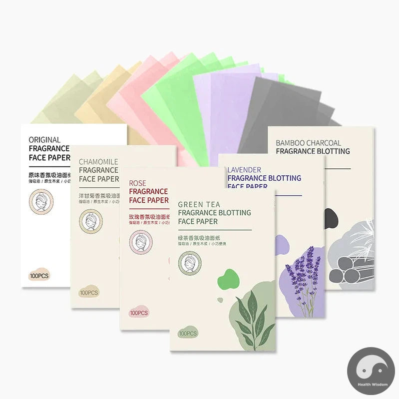 100pcs Matcha Facial Absorbent Paper Anti-Grease Face Oil Absorbing Sheets Oil Removing Paper Skincare Products for Women-Health Wisdom™