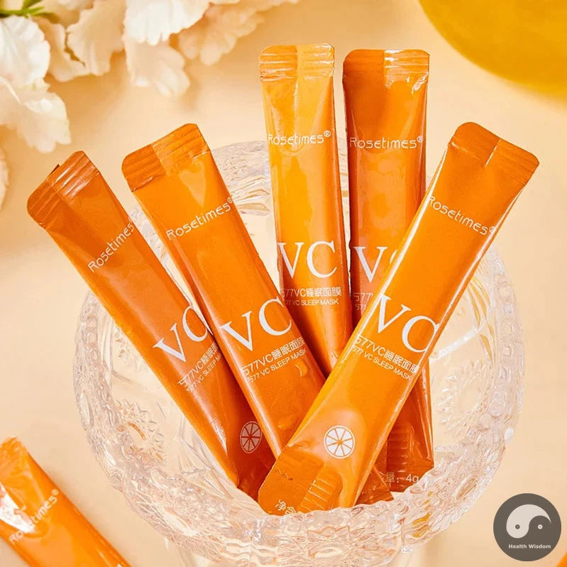 100pcs Vitamin C Sleeping Face Mask skincare Facial Masks Moisturizing Anti-aging Smoothing Firming Sleeping Masks Skin Care-Health Wisdom™
