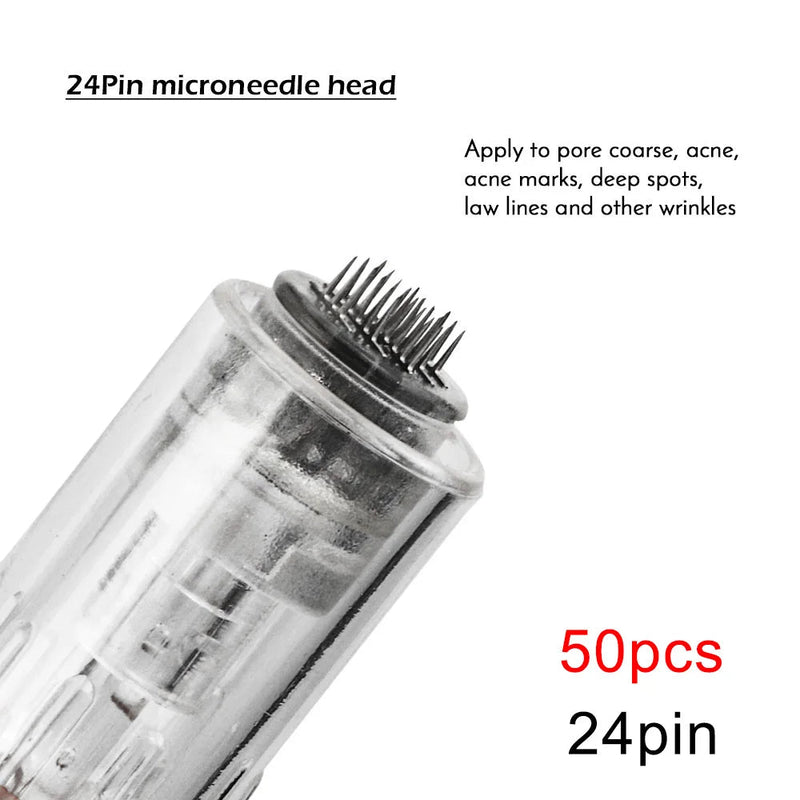 10/50pcs Screw Slot Micro Needle Pen Electric Derma Pen 9pin /12pin /36pin /nano/3D Needles Cartridges for Face Skin Hair Growth-Health Wisdom™