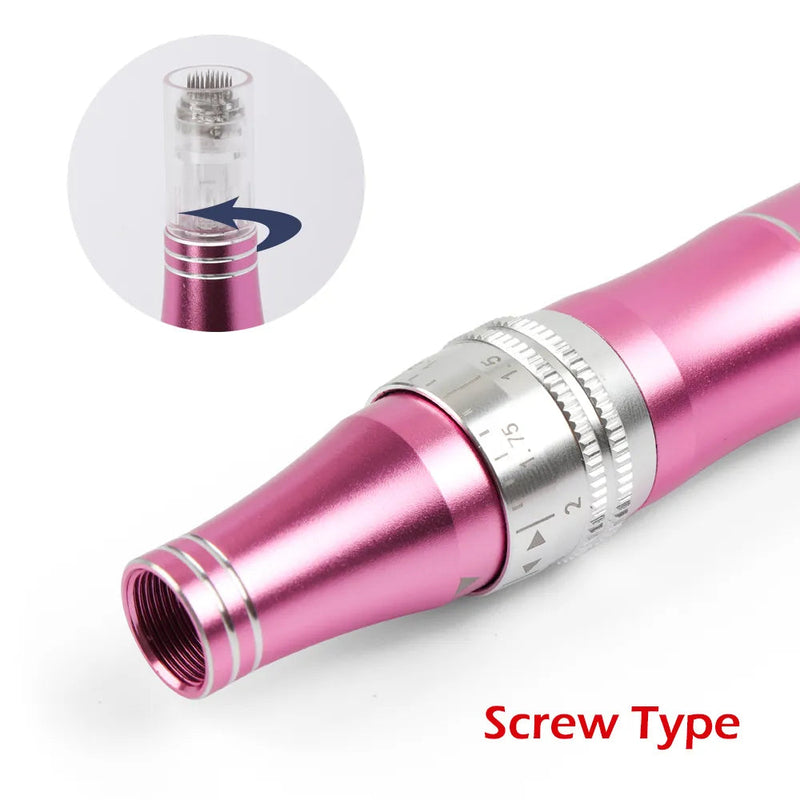10/50pcs Screw Slot Micro Needle Pen Electric Derma Pen 9pin /12pin /36pin /nano/3D Needles Cartridges for Face Skin Hair Growth-Health Wisdom™