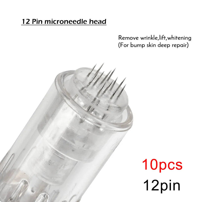 10/50pcs Screw Slot Micro Needle Pen Electric Derma Pen 9pin /12pin /36pin /nano/3D Needles Cartridges for Face Skin Hair Growth-Health Wisdom™