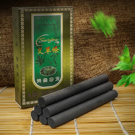 10Pcs Micro Smoke Moxa Sticks Mugwort Smokeless Roll Warm Acupuncture Massage Therapy Chinese Herbal Health Care 12*120mm