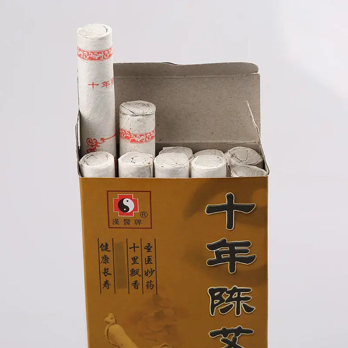 10Pcs Moxibustion Rolls Moxa Sticks with Lower Burning Temperature Warm Acupoint Massage Therapy Chinese Herbal Health Care