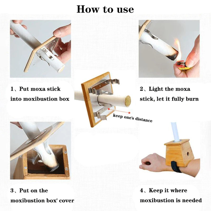 10Pcs Moxibustion Sticks Moxa Roll Burner Box Chinese Medicines Moxas Therapy Acupuncture Massage Warm Uterus Stomach Health-Health Wisdom™
