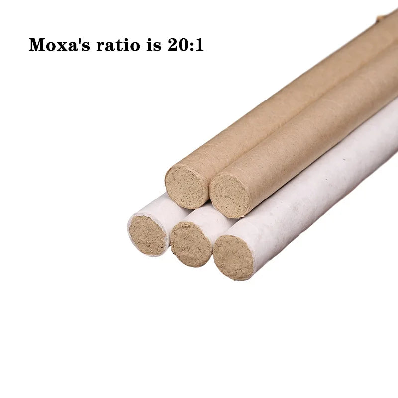 10Pcs Moxibustion Sticks Moxa Roll Burner Box Chinese Medicines Moxas Therapy Acupuncture Massage Warm Uterus Stomach Health-Health Wisdom™