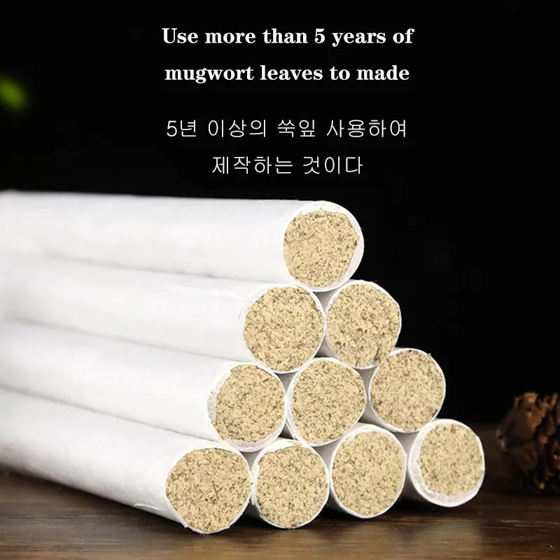 10Pcs Moxibustion Sticks Moxa Roll Burner Box Chinese Medicines Moxas Therapy Acupuncture Massage Warm Uterus Stomach Health-Health Wisdom™