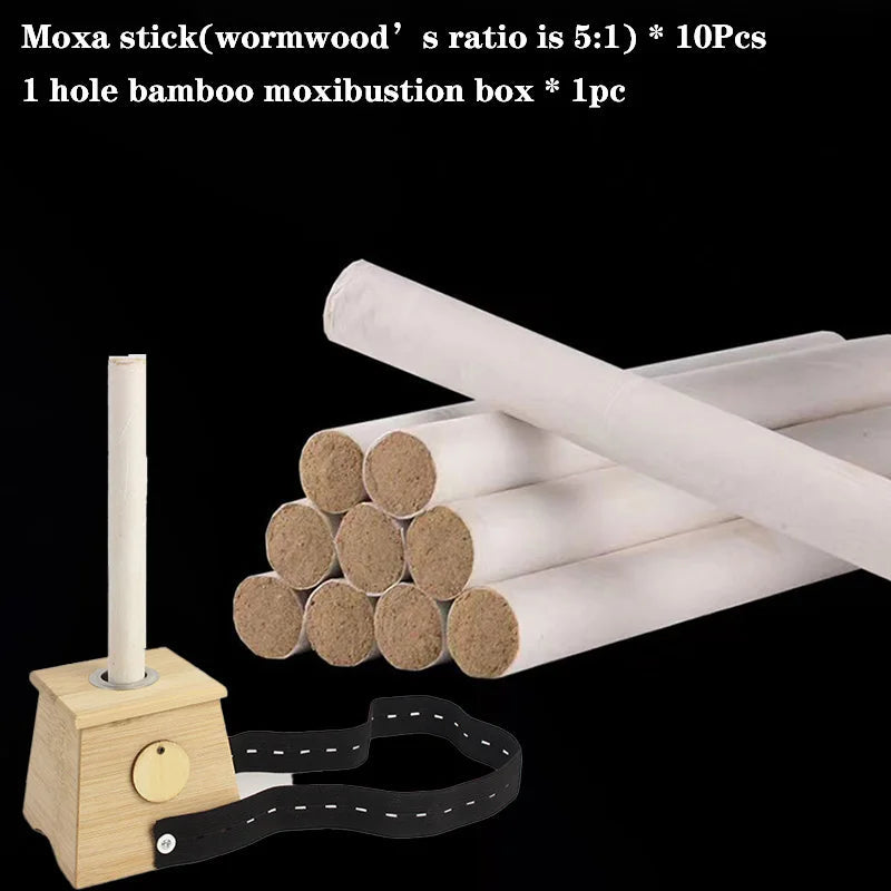 10Pcs/Box Moxibustion Stick Using Nature Wormwood Chinese Medicine Moxa Care Warm Meridian Massage Relieve Pain Health Care-Health Wisdom™