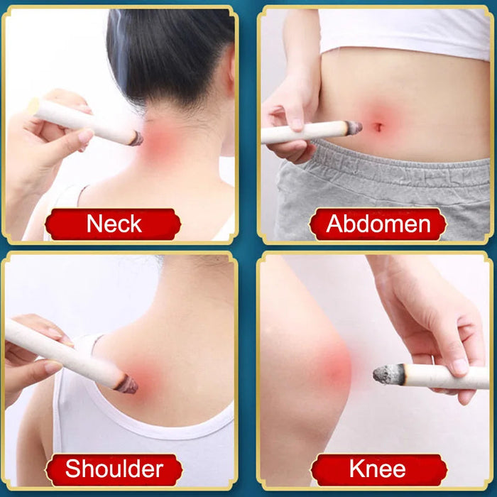 10Pcs/Box Moxibustion Stick Using Pure Nature Wormwood Chinese Herbal Moxa Care Warm Meridian Therapy Relieve Pain Health Care