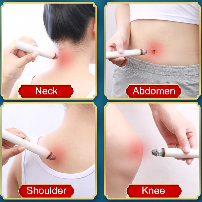 10Pcs/Box Moxibustion Stick Using Pure Nature Wormwood Chinese Medicine Moxa Care Warm Meridian Therapy Relieve Pain Health Care-Health Wisdom™