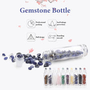 10pcs 10ml Roll On Bottles Natural Gemstone Essential Oil Roller Ball Bottles Transparent Perfumes Oil Liquid with Crystal Chips-Health Wisdom™