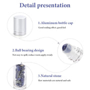 10pcs 10ml Roll On Bottles Natural Gemstone Essential Oil Roller Ball Bottles Transparent Perfumes Oil Liquid with Crystal Chips-Health Wisdom™