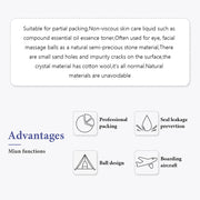 10pcs 10ml Roll On Bottles Natural Gemstone Essential Oil Roller Ball Bottles Transparent Perfumes Oil Liquid with Crystal Chips-Health Wisdom™