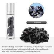 10pcs 10ml Roll On Bottles Natural Gemstone Essential Oil Roller Ball Bottles Transparent Perfumes Oil Liquid with Crystal Chips-Health Wisdom™
