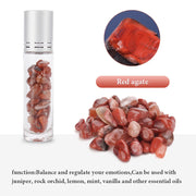 10pcs 10ml Roll On Bottles Natural Gemstone Essential Oil Roller Ball Bottles Transparent Perfumes Oil Liquid with Crystal Chips-Health Wisdom™