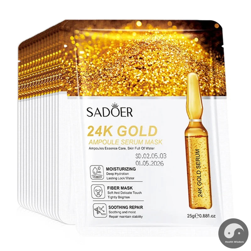 10pcs 24K Gold Facial Masks Face skincare Firming Moisturizing Anti-Aging Anti Wrinkle Face Mask Facial Skin Care Products-Health Wisdom™