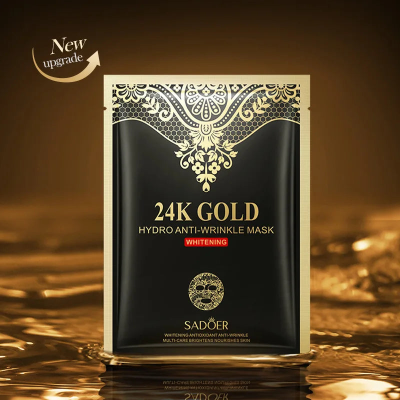 10pcs 24K Golden Anti Wrinkle Face Mask Moisturizing skincare Sheet Mask Anti-Aging Whitening Facial Masks Skin Care Products-Health Wisdom™