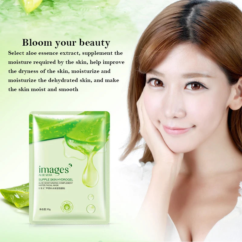 10pcs Aloe Vera Moisturizing Face Mask Natural Aloe Gel Oil Control Shrink Pores Anti Aging Facial Masks Cosmetics Skin Care-Health Wisdom™