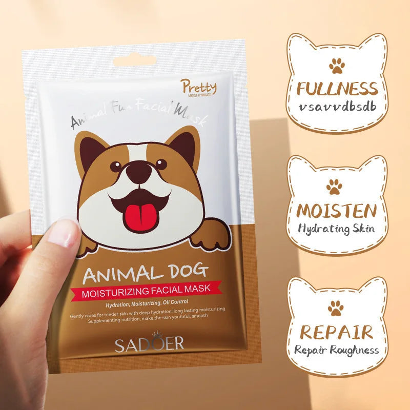 10pcs Animal Dog Pattern Moisturizing Facial Masks skincare Anti-Aging Nourishing Hydrating Face Mask Beauty Skin Care Products-Health Wisdom™