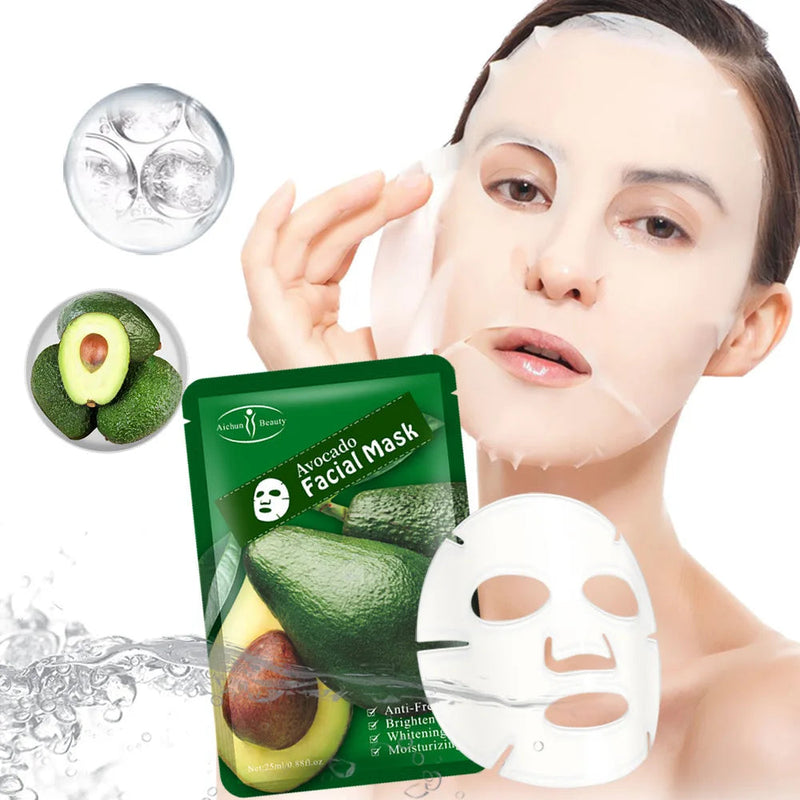 10pcs Avocado Facial Masks Moisturizing Anti-freckle Whitening Skincare Face Mask Facial Sheet Masks for Face Skin Care-Health Wisdom™