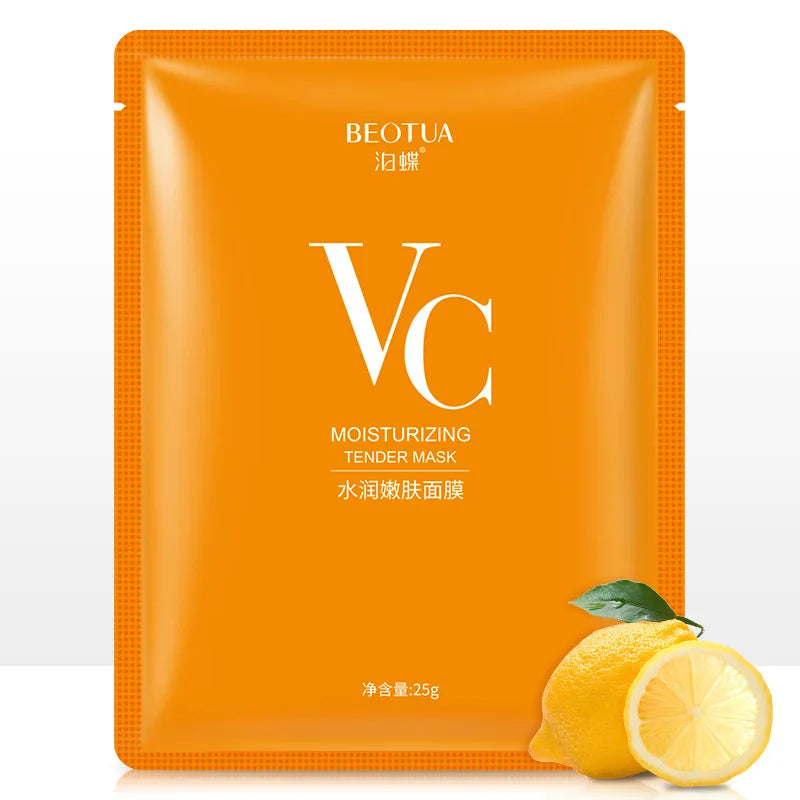 10pcs BEOTUA Vitamin C Face Masks Skin Care Sheet Mask Moisturizing Facemask Facial Masks Beauty Facial Skincare Products-Health Wisdom™